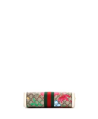 Pre-Owned Gucci Small Ophidia Chain Shoulder Bag Flora Gg Coated Canvas