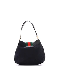 Pre-Owned Gucci Medium New Ladies Web Hobo Gg Canvas