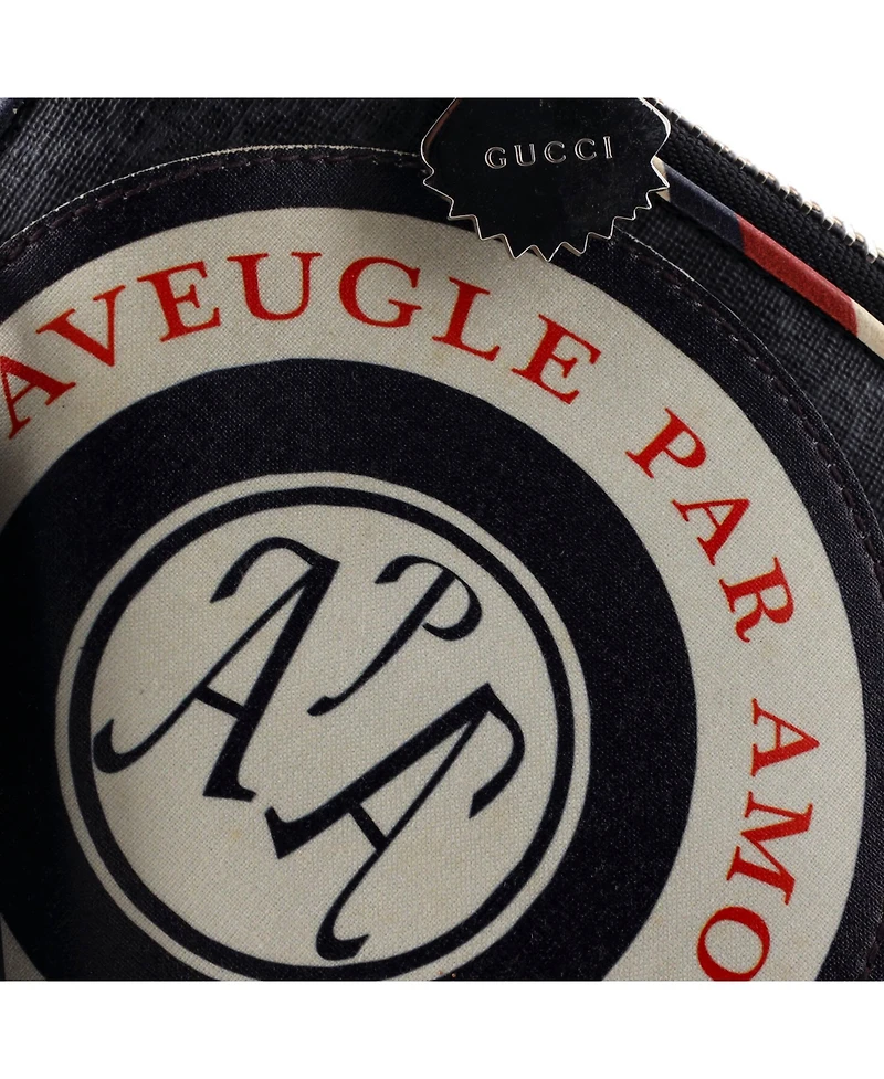 Pre-Owned Gucci Night Courrier Pouch Gg Coated Canvas with Applique