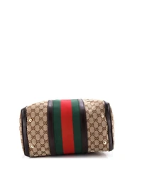Pre-Owned Gucci Medium Vintage Web Boston Bag Gg Canvas