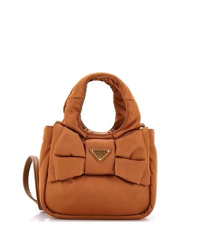 Pre-Owned Prada Mini Padded Bow Tote Re-Nylon