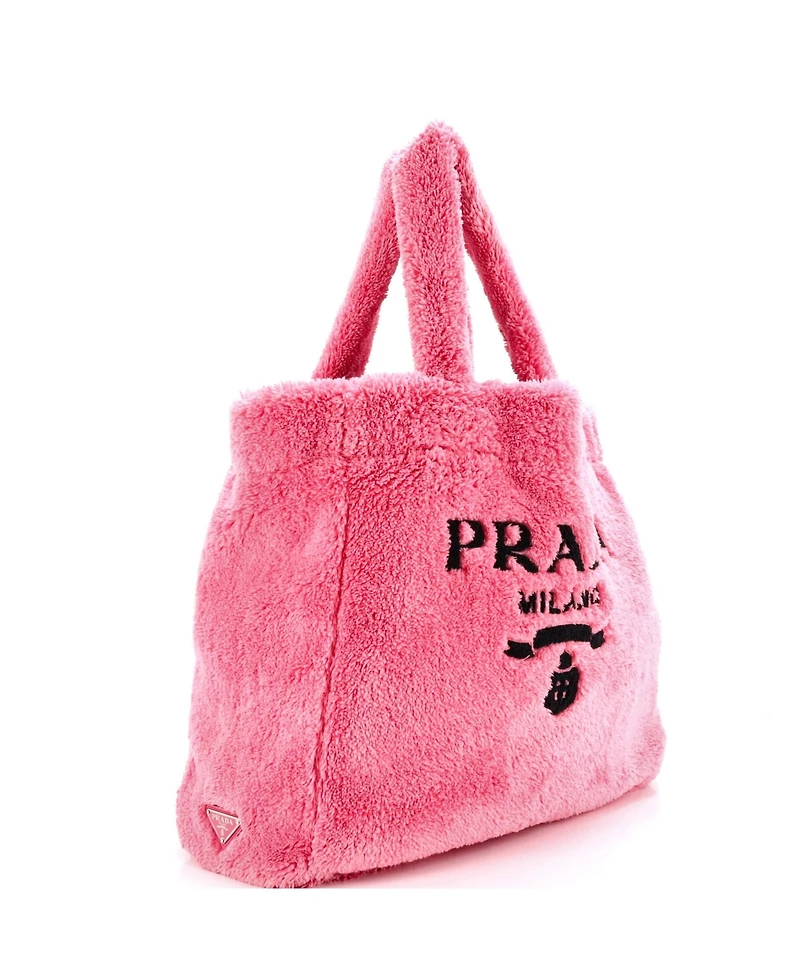 Pre-Owned Prada Logo Tote Terry Cloth
