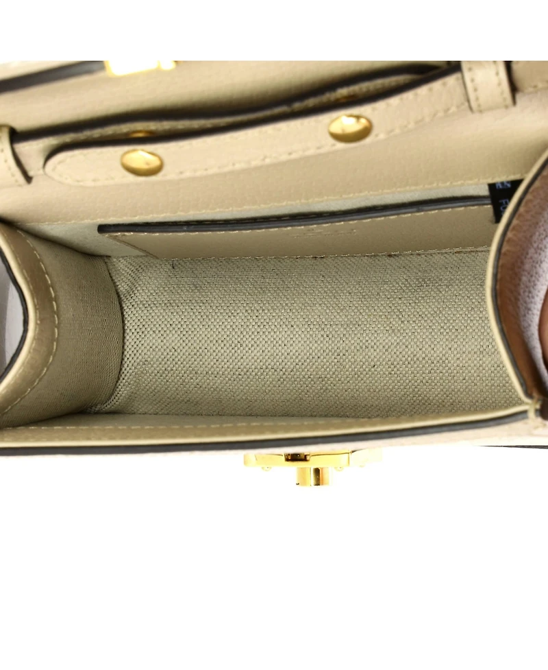 Pre-Owned Gucci Mini Ophidia Flap Top Handle Bag Gg Coated Canvas