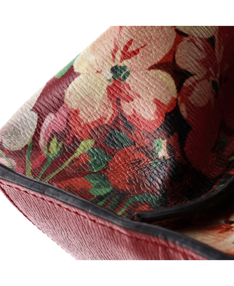 Pre-Owned Gucci Small Bamboo Daily Top Handle Bag Blooms Print Leather