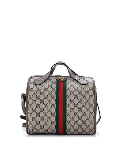 Pre-Owned Gucci Mini Ophidia Fold Over Duffle Bag Gg Coated Canvas