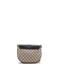 Pre-Owned Gucci Medium Padlock Saddle Shoulder Bag Gg Coated Canvas and Leather