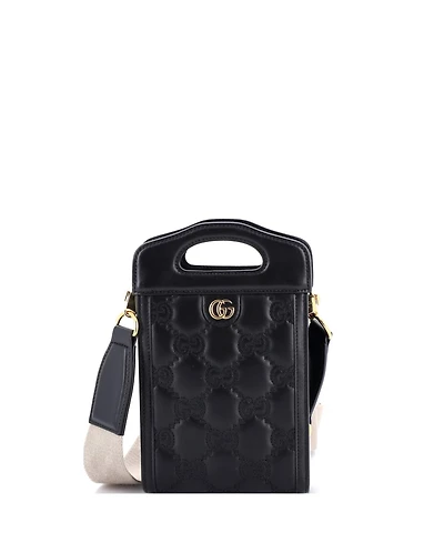 Pre-Owned Gucci Mini Top Handle Crossbody Bag Gg Matelasse Leather