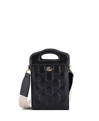 Pre-Owned Gucci Mini Top Handle Crossbody Bag Gg Matelasse Leather