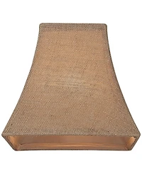 Springcrest Burlap Small Square Lamp Shade 5.25" Top x 10" Bottom x 9.5" Slant x 9" High (Spider) Replacement with Harp and Finial