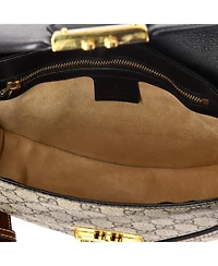 Pre-Owned Gucci Small Padlock Saddle Shoulder Bag Gg Coated Canvas and Leather