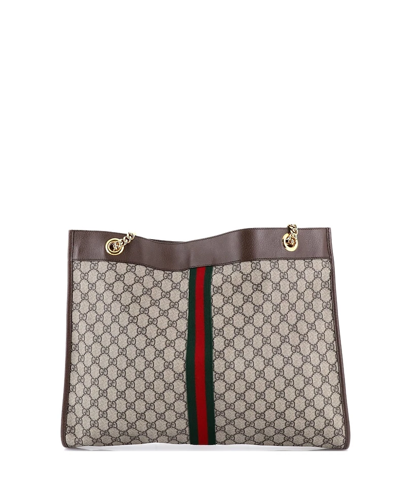Pre-Owned Gucci Large Rajah Chain Tote Gg Coated Canvas