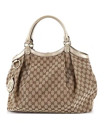 Pre-Owned Gucci Large Sukey Tote Gg Canvas with Leather