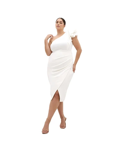 City Chic Plus Milani One Shoulder Dress