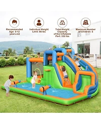 Gouun Inflatable Water Slide with Dual Climbing Walls and Blower Excluded