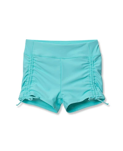 Lands' End Girls Chlorine Resistant Ruched Swim Boyshort