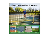 Hongge 22 Ft Portable Pickleball Net with 6 Lockable Wheels and Carry Bag