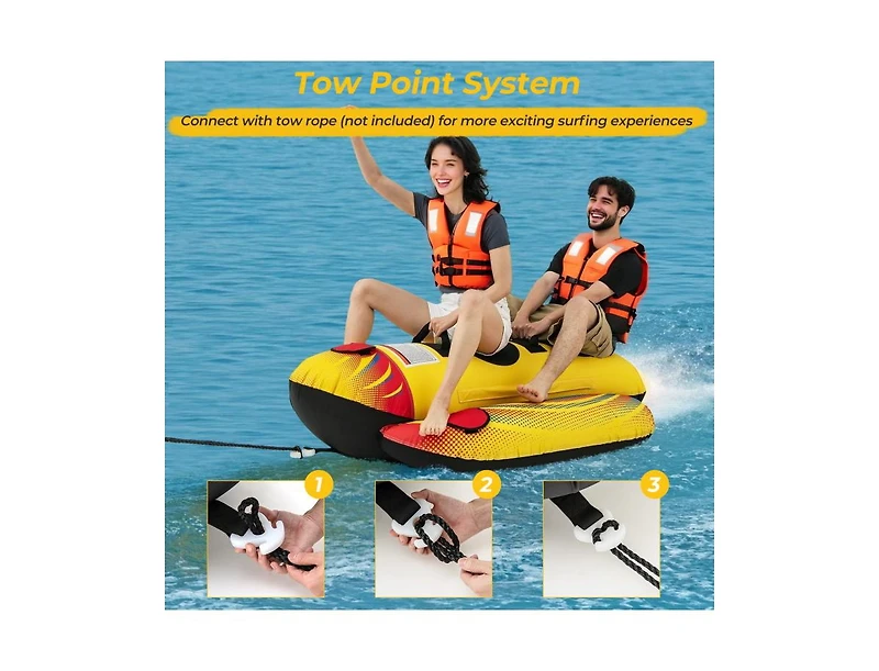 Hongge 1 or 2 Person Inflatable Towable Tube Banana Boat for Boating