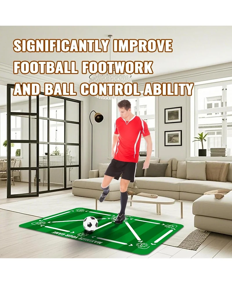 Peneyon Soccer Training Mat with Adjustable Trainer, Non-Slip Equipment for Kids & Youth, Indoor/Outdoor Drills