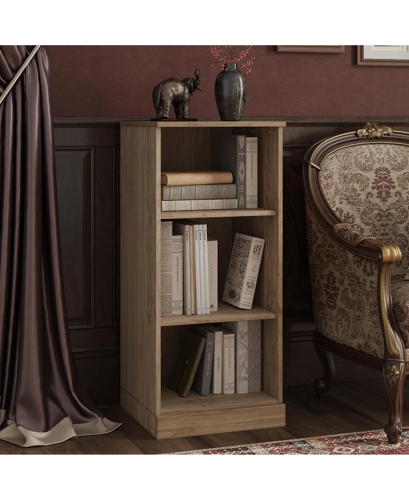 Palace Imports Premium 100% Solid European Oak Hardwood 3-Shelf Modular Bookcase.