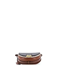 Pre-Owned Gucci Small Padlock Saddle Shoulder Bag Gg Coated Canvas and Leather