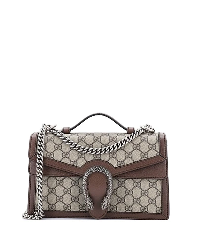 Pre-Owned Gucci Small Dionysus Top Handle Chain Bag Gg Coated Canvas