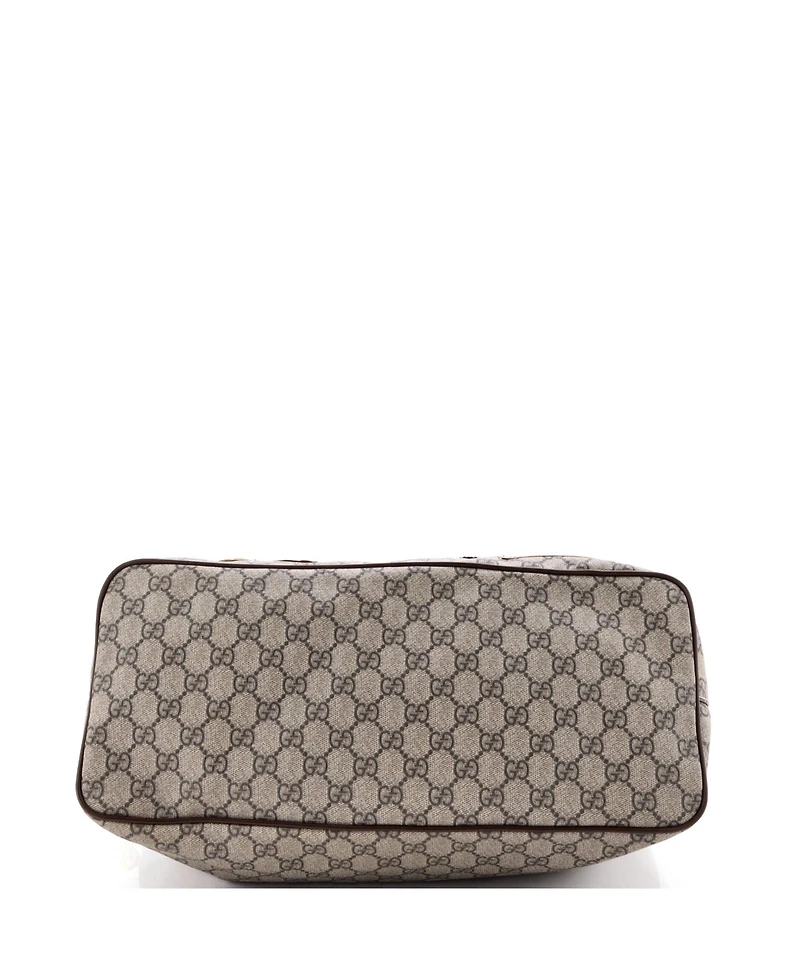 Pre-Owned Gucci Large Courrier Convertible Soft Open Tote Gg Coated Canvas with Applique