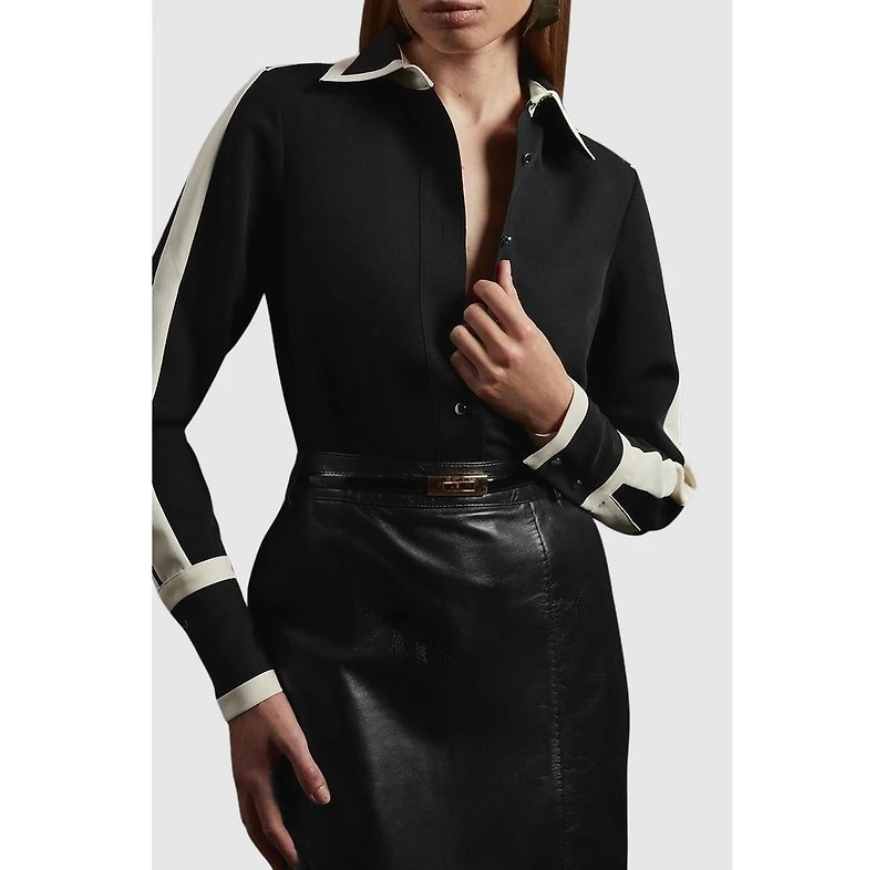 Karen Millen Women's Colour Block Twill Woven Shirt