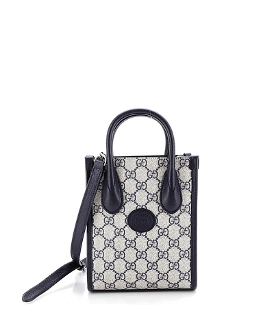 Pre-Owned Gucci Mini Interlocking G Patch Tote Gg Coated Canvas