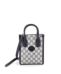 Pre-Owned Gucci Mini Interlocking G Patch Tote Gg Coated Canvas