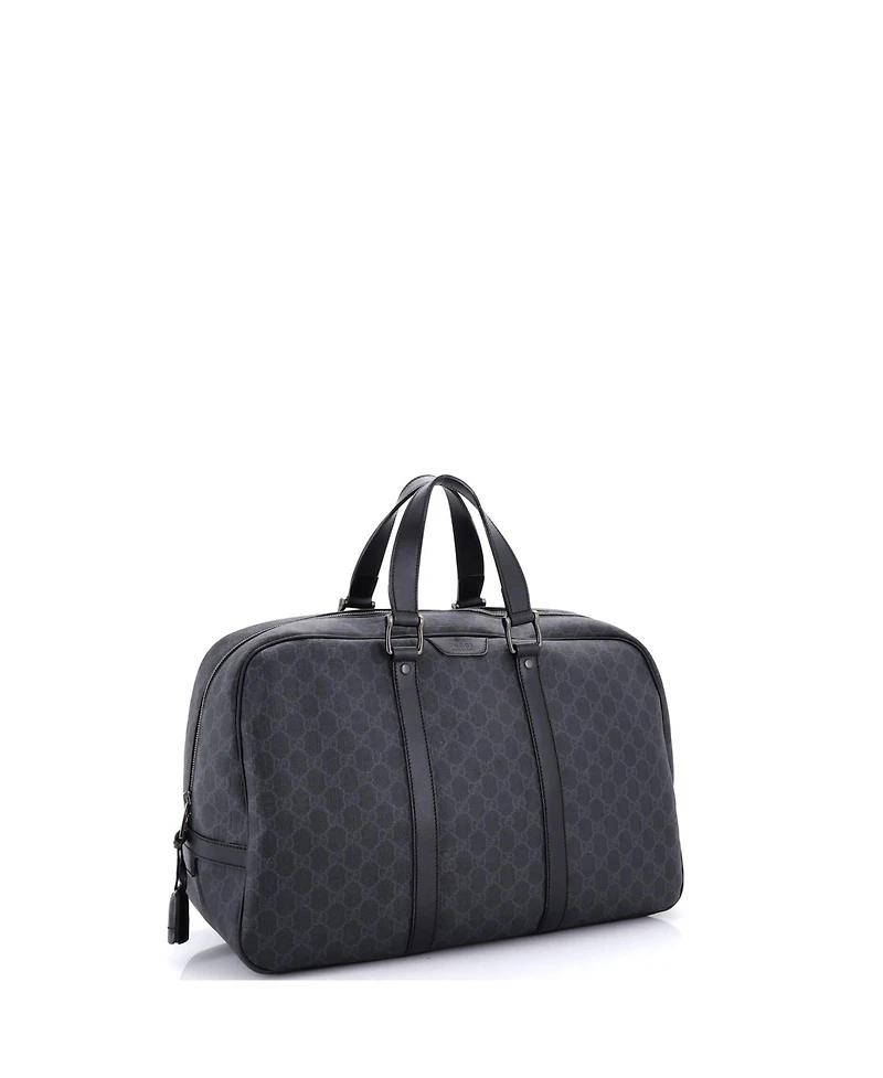 Pre-Owned Gucci Large Zip Weekender Tote Gg Coated Canvas