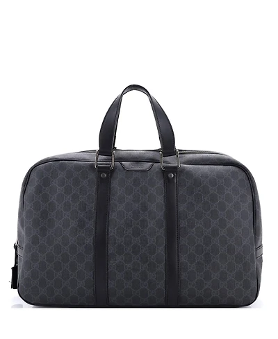 Pre-Owned Gucci Large Zip Weekender Tote Gg Coated Canvas