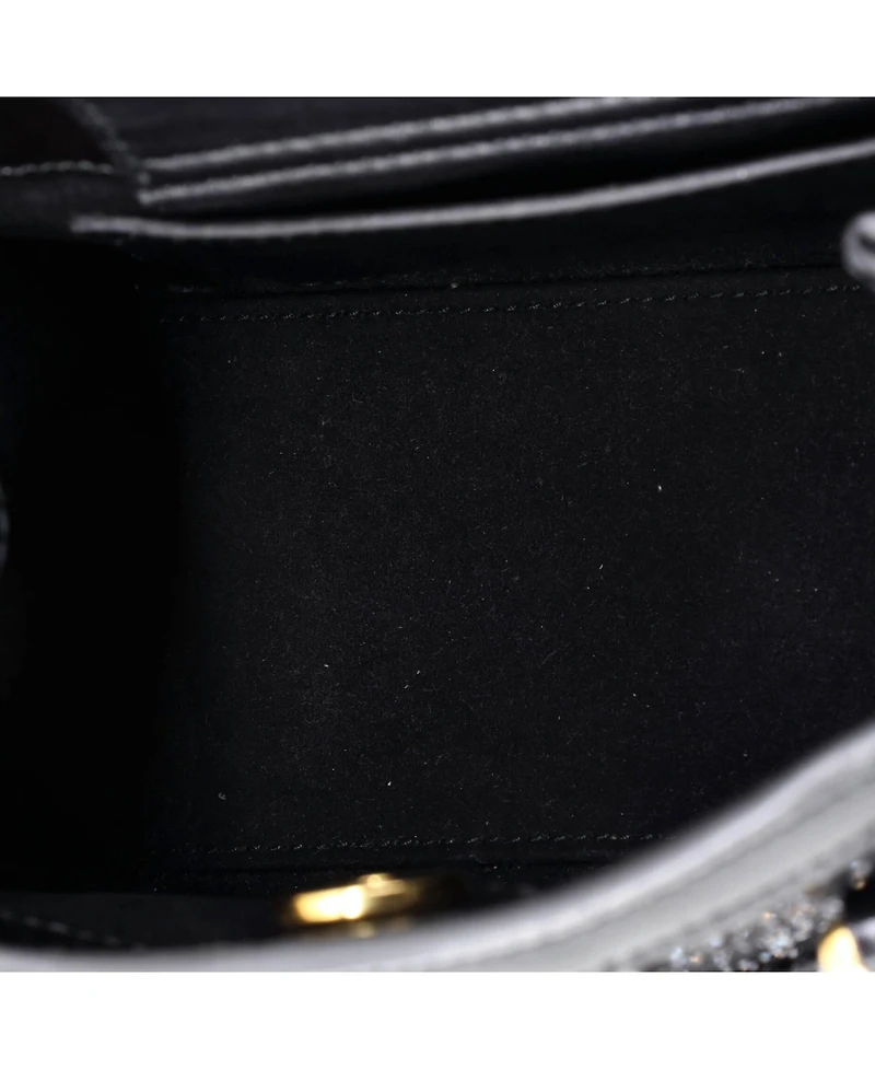 Pre-Owned Gucci Mini Diana Nm Bamboo Handle Tote Crystal Embellished Gg Canvas