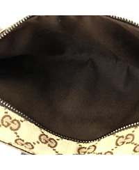Pre-Owned Gucci Vintage Double Belt Bag Gg Canvas with Leather