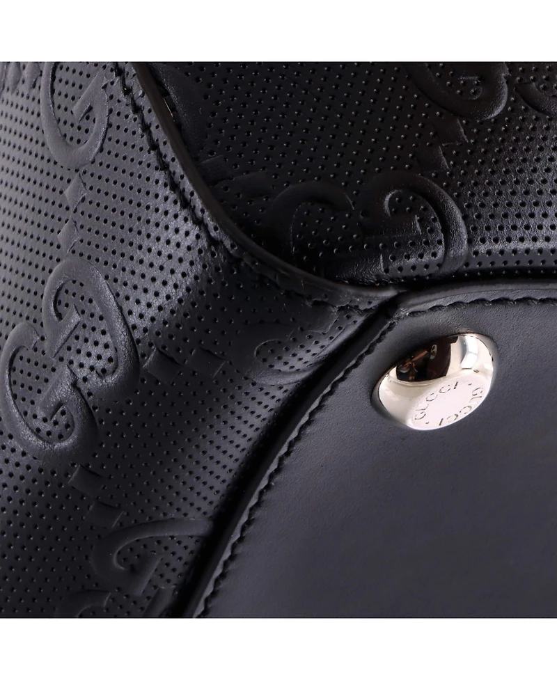 Pre-Owned Gucci Tote Bag Gg Embossed Perforated Leather
