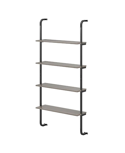 Sugift Industrial Four Tier Pipe Shelving with Metal Frame