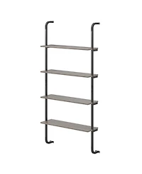 Sugift Industrial Four Tier Pipe Shelving with Metal Frame
