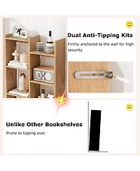 Sugift Eleven Tier Modern Book Organizer Bookcase with Anti Tipping