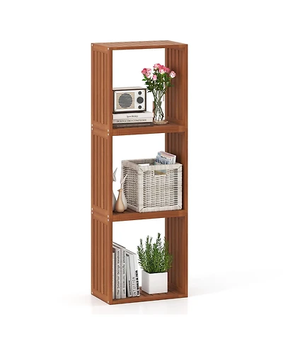 Sugift Solid Wood Cube Bookcase Stacking Storage with Open Design