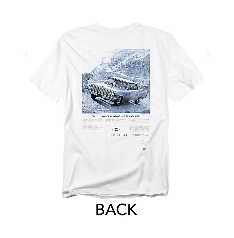 Corvette Men's Chevrolet Chevelle Mountain Ad Front Back T-Shirt