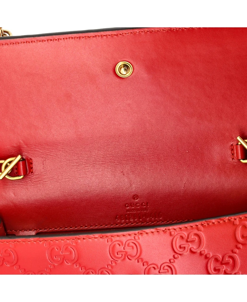 Pre-Owned Gucci Mini Cherries Wallet on Chain Guccissima Leather