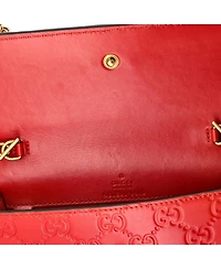 Pre-Owned Gucci Mini Cherries Wallet on Chain Guccissima Leather