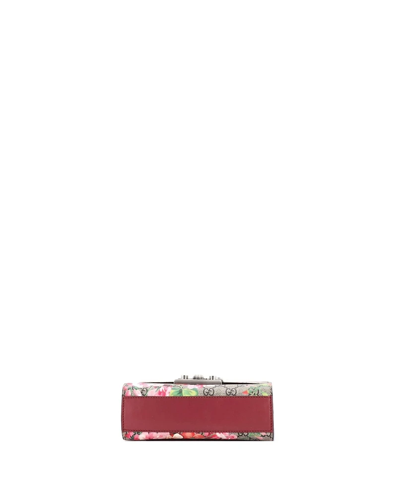 Pre-Owned Gucci Small Padlock Shoulder Bag Blooms Print Gg Coated Canvas