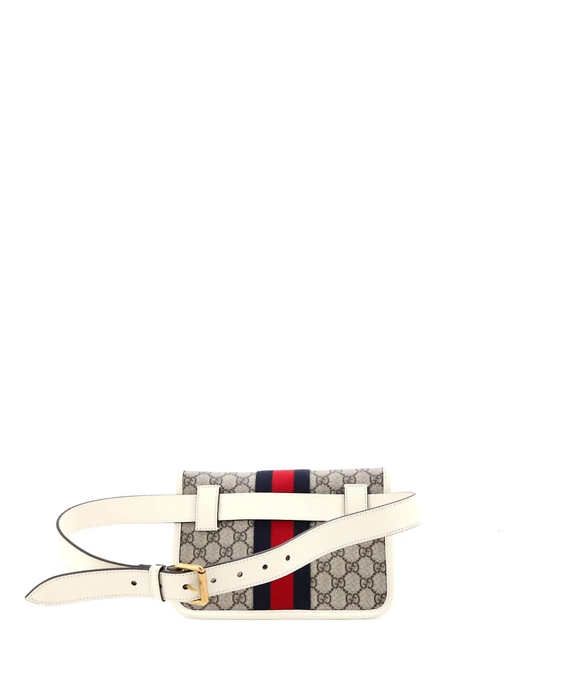 Pre-Owned Gucci Ophidia Flap Belt Bag Gg Coated Canvas with Leather