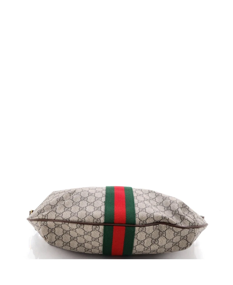 Pre-Owned Gucci Large Ophidia Half Moon Hobo Gg Coated Canvas