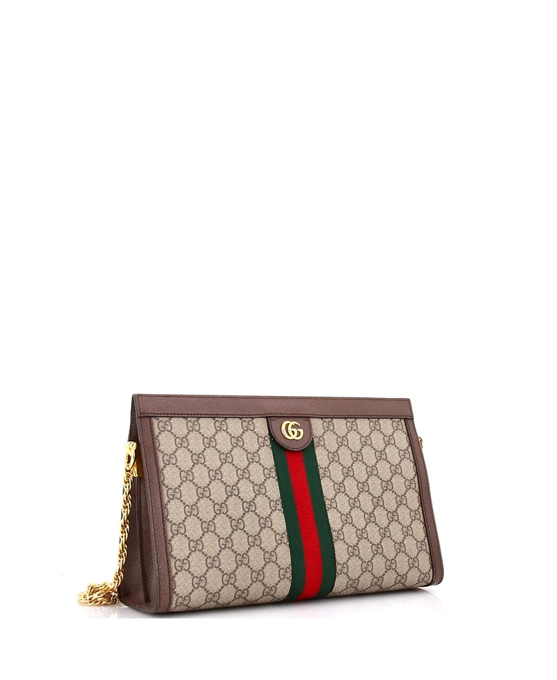 Pre-Owned Gucci Medium Ophidia Chain Shoulder Bag Gg Coated Canvas