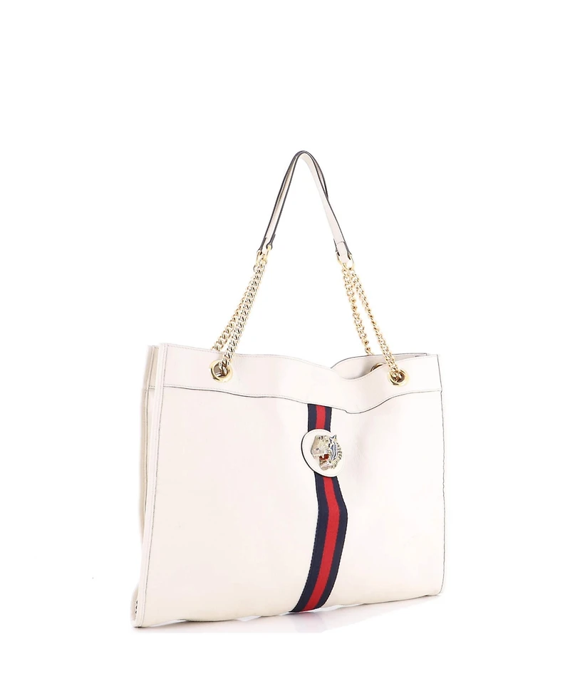 Pre-Owned Gucci Large Rajah Chain Tote Leather