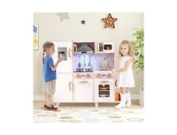 Hongge Wooden Kitchen Playset with Ice Maker and Sounds for Ages 3+