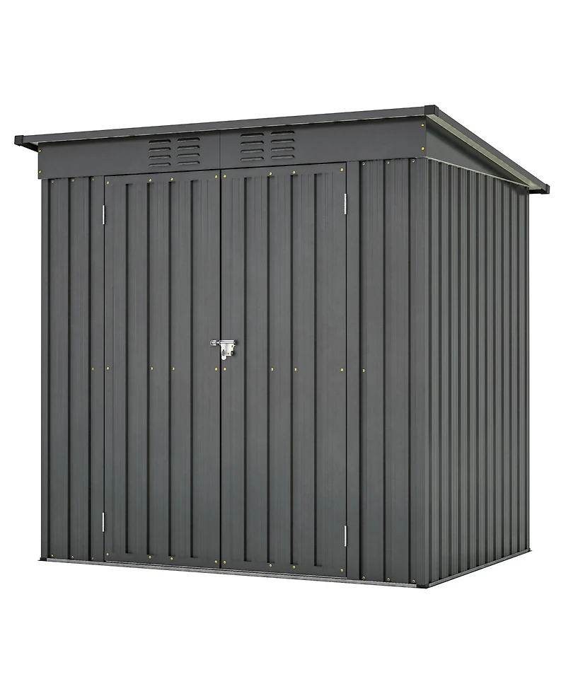 Mondawe 6' x 4' Outdoor Metal Storage Shed with Hinged Door, Lock and Ventilation