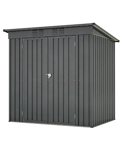 Mondawe 6' x 4' Outdoor Metal Storage Shed with Hinged Door, Lock and Ventilation