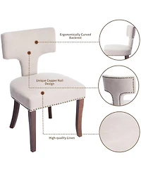 Rainsken Modern Wooden Dining Chairs Set of 2